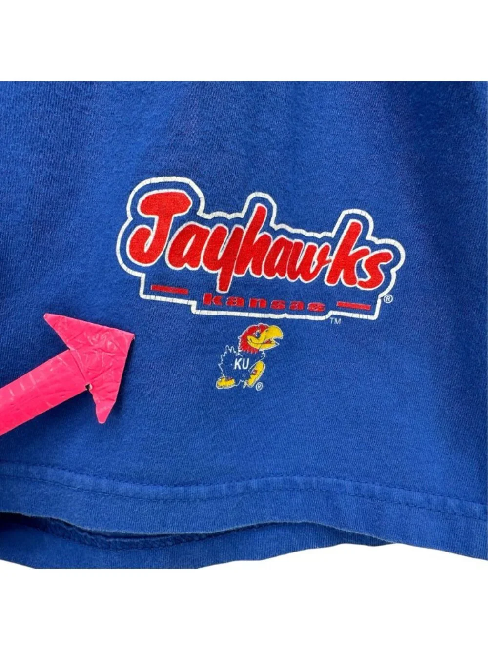 Vintage KU Kansas Jayhawks Mens Large Shorts True Fan Sportswear Blue Graphic